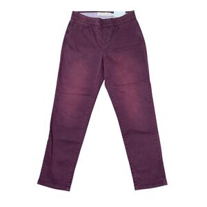 Soft Surroundings Straight Leg Full Length Pull on Pants Purple Women's Sz M NWT